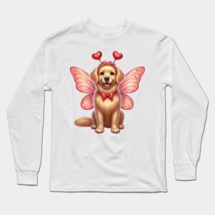 Valentine Fairy Golden Retriever Dog Long Sleeve T-Shirt